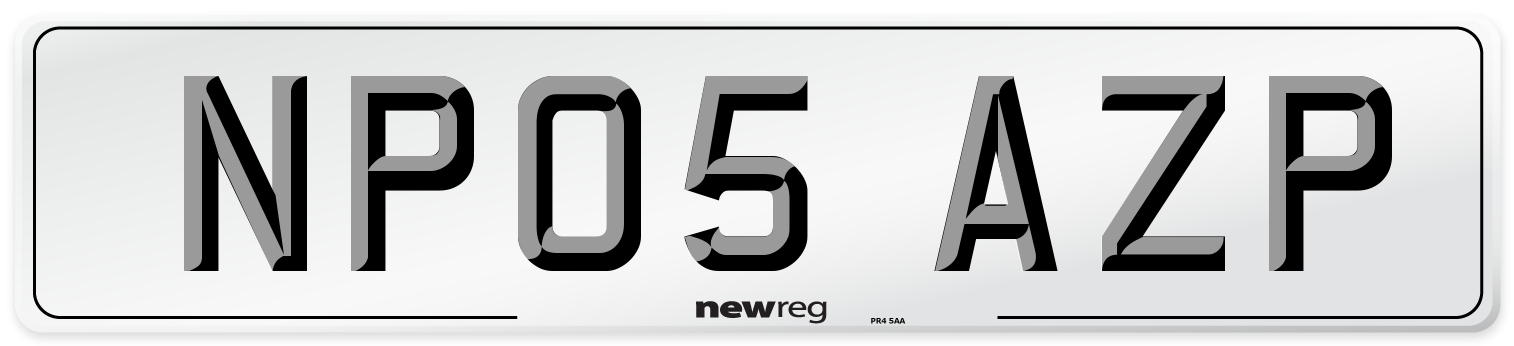 NP05 AZP Number Plate from New Reg